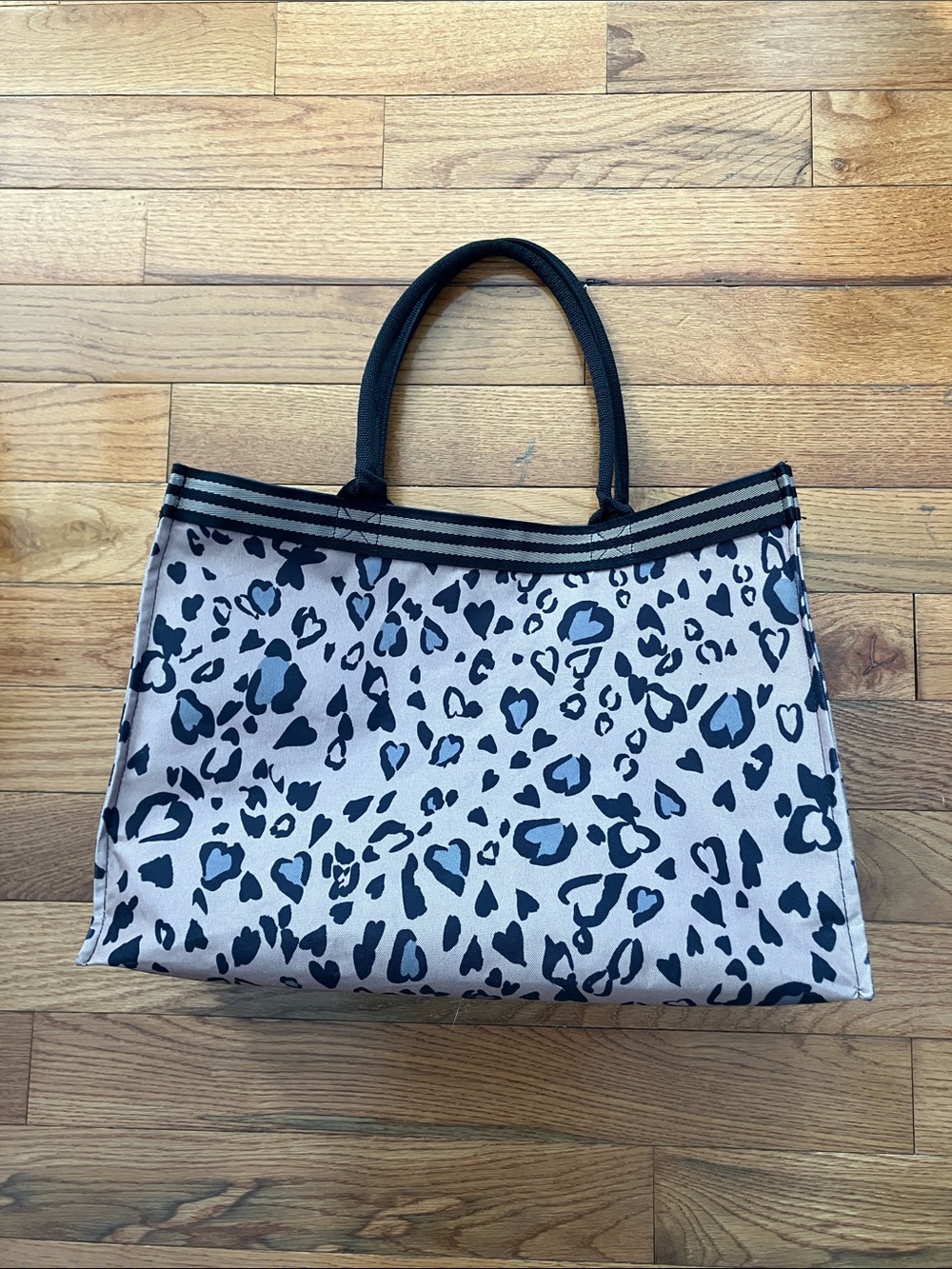 Maurices Black and Brown Leopard Print Tote Bag